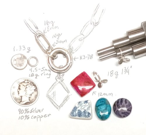 Kate Richbourg's Six-stepped Round Nose Pliers, I think I Love You - , Tools For Wire Jewelry, Jump Rings, Jump Ring, Making Jump Rings, Loops, Wire Loop, Wrapped Wire Loop, Tools, , sketches and jump rings