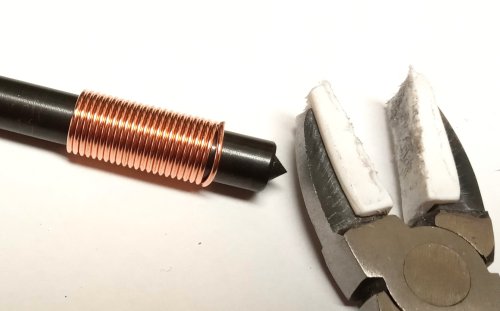Judy Larson's Coiling Wire for Jump Rings - , General Education, Jump Rings, Jump Ring, Making Jump Rings, straighten the wire tail and bend it around the mandrel