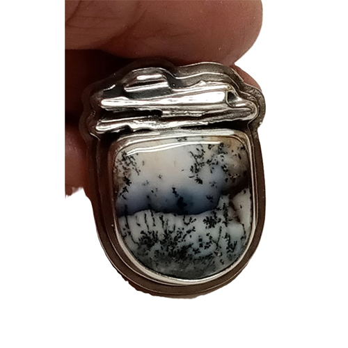 Judy Larson's Recycling Scrap Into Sheet Metal - , Metalwork, Stamping, Stamps, Butane Torch, Soldering, Solder, pendant front