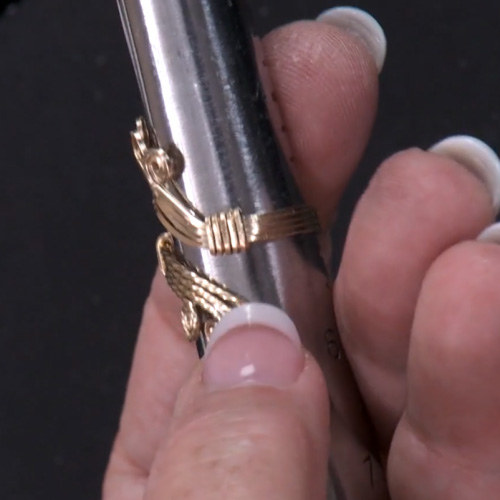 Jewelry artist Dale 'Cougar' Armstrong demonstrating how to craft an Adjustable Friendship Ring in a free tutorial video.