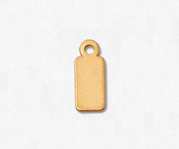 Gold Filled Chain Tags Rectangle 5x11.5mm - Pack of 2