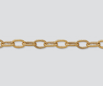 Gold Filled Corrugated Oval Cable Chain 6x3.7mm - 10 Feet