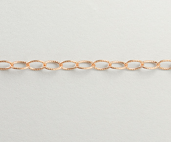 Rose Gold Filled Corrugated Oval Cable Chain 2.7x4mm - 10 Feet