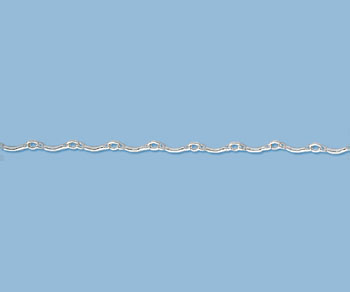 Sterling Silver Chain Curved Bar & Link 7.6mm - 10 Feet