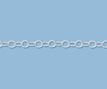 Sterling Silver Flat Oval Cable Chain 4.7x3.6mm - 10 Feet