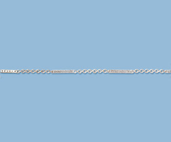 Sterling Silver Imitation Bar and Link Chain 10x1.2mm - 10 Feet