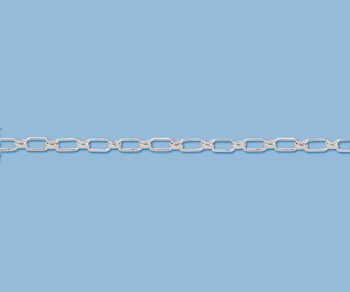 Sterling Silver Long & Short Chain 6x3.4mm - 10 Feet