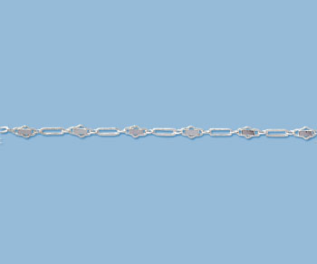 Sterling Silver Oval Bar & Link Chain 5.7x2.6mm - 10 Feet