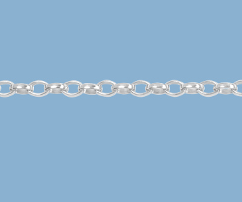 Sterling Silver Oval Rolo Chain 2.6x1.8mm - 10 Feet