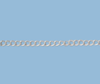 Sterling Silver Parallel Curb Chain 5.3x4.4mm - 10 Feet