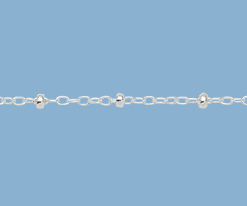 Sterling Silver Satellite Chain 1.4mm Cable w/ 2.1mm Bead - 10 Feet