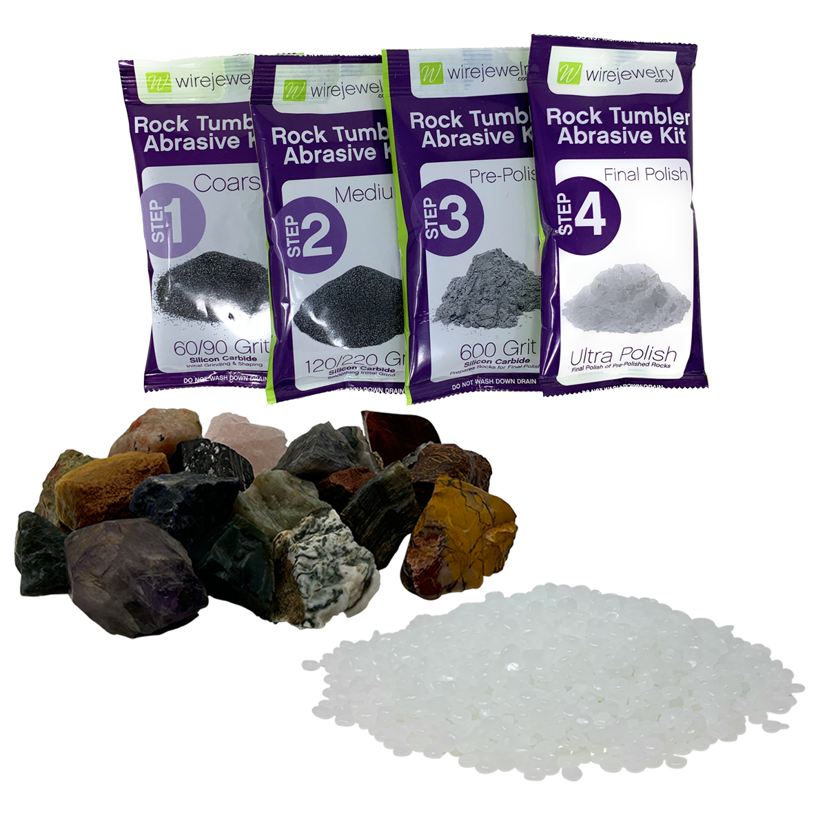 WireJewelry Gemstones of the World Tumbler Refill Kit - 1.5 Lbs
