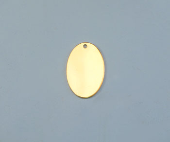 Gold Filled Charm Oval Flat w/Hole 10x15mm - Pack of 1