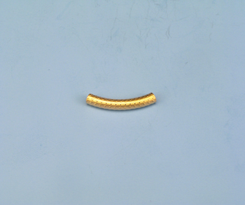 Gold Filled  Curved Tube w/Pattern  3X20mm - Pack of 2