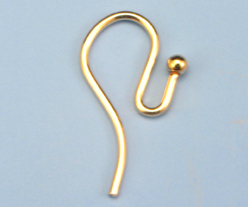 Gold Filled Hook Wire w/ 2mm Bead 18.5mm Heavy (Thick:19ga) - Pack of 2