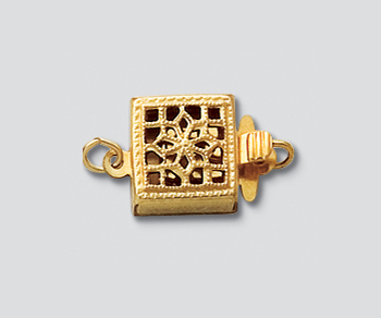 Gold Filled Clasp Filigree Square 8.5mm - Pack of 1