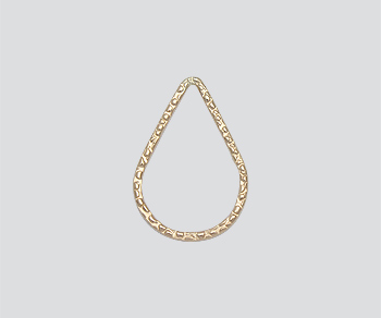 Gold Filled Link Textured Teardrop Closed 12x18mm - Pack of 1