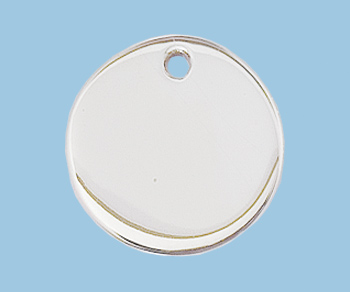 Sterling Silver  Charm  Round Disc  20mm 24ga. - Pack of 1