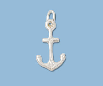 Sterling Silver Charm Anchor 9.4x15.4mm - Pack of 1