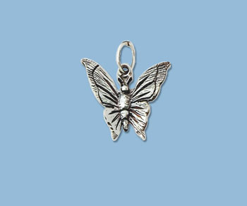 Sterling Silver Charm Butterfly 14.3x13.75mm - Pack of 1