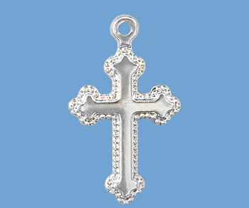 Sterling Silver Charm Cross 9x15.5mm - Pack of 1
