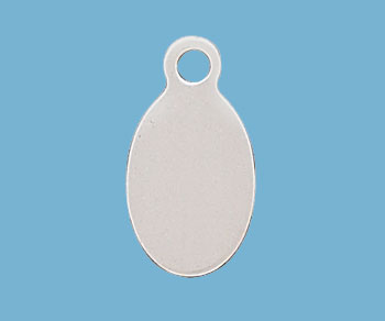 Sterling Silver Charm Flat Oval 9x6mm - Pack of 1