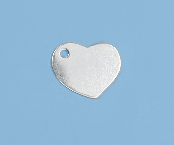 Sterling Silver Charm Heart 10mm w/ Hole - Pack of 1