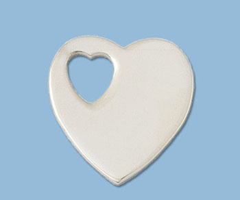 Sterling Silver Charm Heart 21mm - Pack of 1