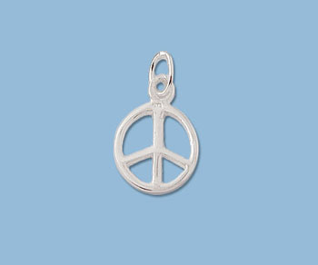Sterling Silver Charm Peace 10.5mm - Pack of 1