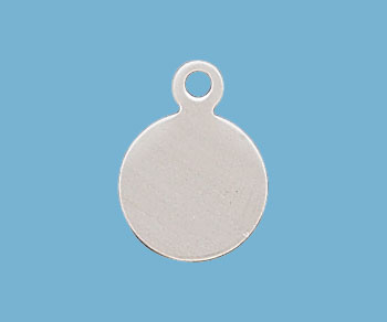 Sterling Silver Charm Round Flat Disc 7.5mm - Pack of 1