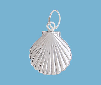 Sterling Silver Charm Shell 11mm - Pack of 1