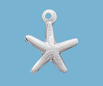 Sterling Silver Charm Starfish 8mm - Pack of 1