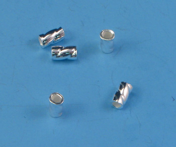 Sterling Silver Crimp Bead Twisted 2x3mm - Pack of 25
