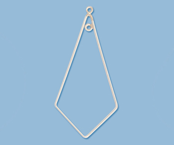 Sterling Silver Chandelier Component Kite Shape 42x21mm - Pack of 2