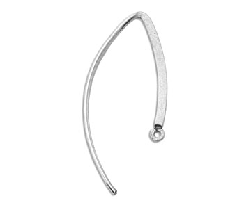 Sterling Silver Earwires Flat 35mm - Pack of 2