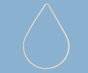 Sterling Silver Link Teardrop Closed 25x35mm - Pack of 1