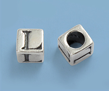 Sterling Silver Letter Bead - L - 5mm - Pack of 1