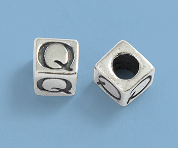 Sterling Silver Letter Bead - Q - 5mm - Pack of 1