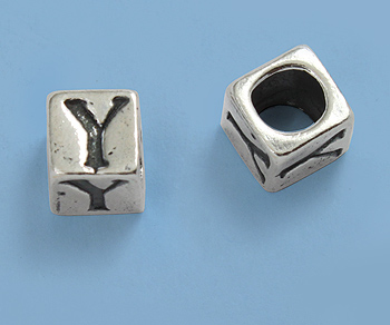 Sterling Silver Letter Bead - Y - 5mm - Pack of 1