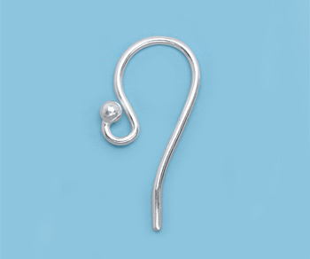 Silver Filled Earwire w/ 2mm Ball 18mm - Pack of 10