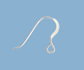 Silver Filled Earwire  No Ball No Coil 16.5mm - Pack of 10