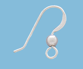 Silver Filled Earwire w/ 3mm Ball 17mm - Pack of 10