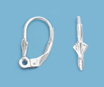Silver Filled Lever Back w/ 4mm Tulip 9z14mm - Pack of 2