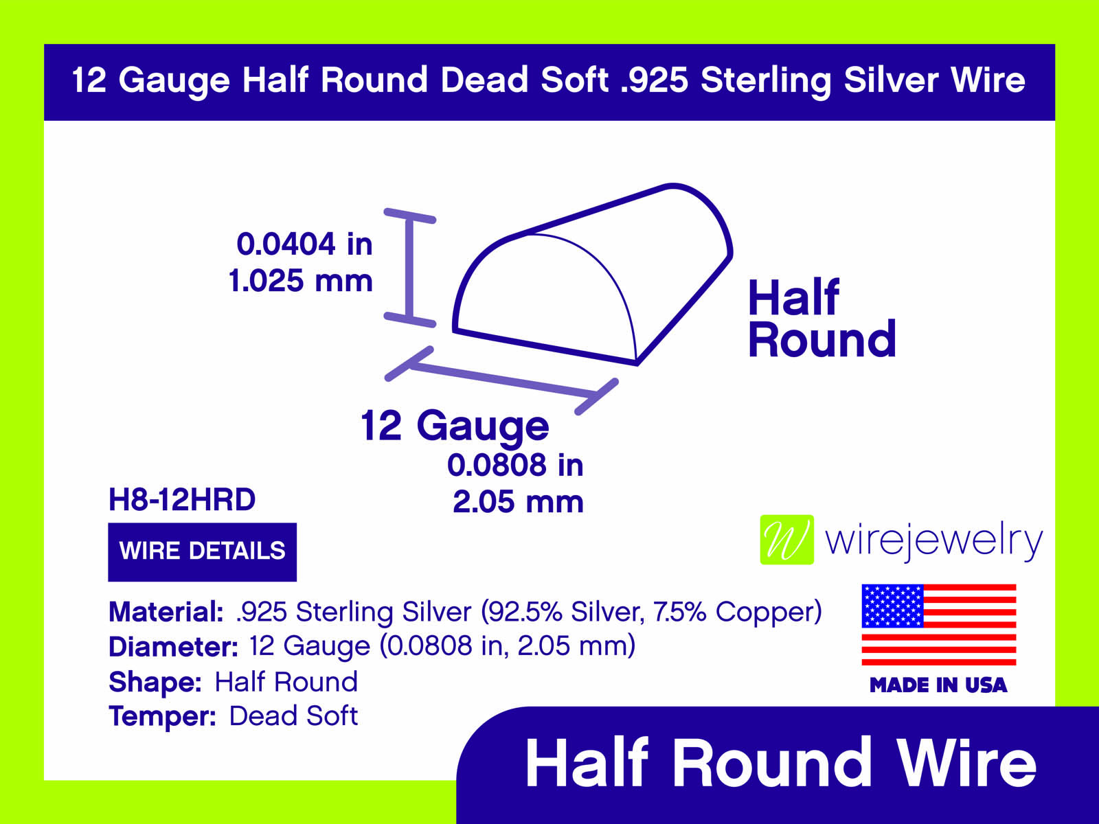12 Gauge Sterling Silver, Round, Dead Soft Wire - 1 ft – Beaducation