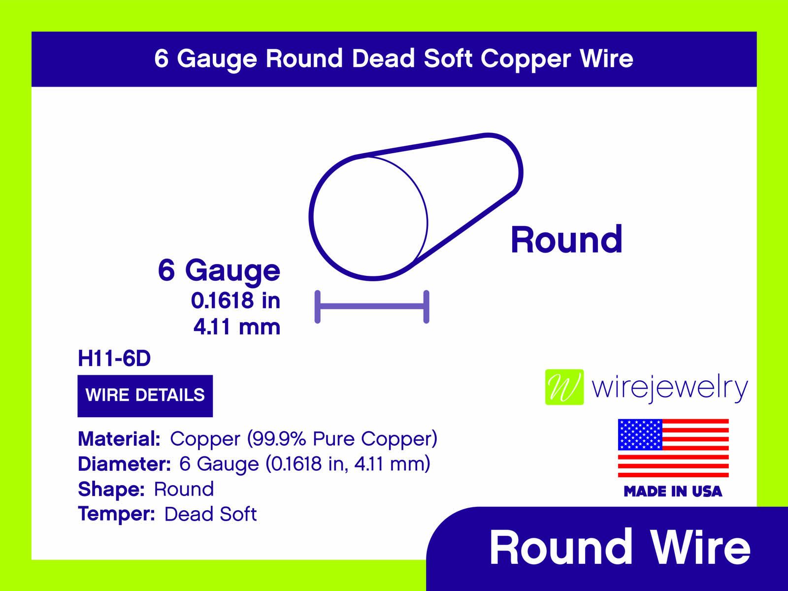 6 Gauge Round Dead Soft Copper Wire: Wire Jewelry