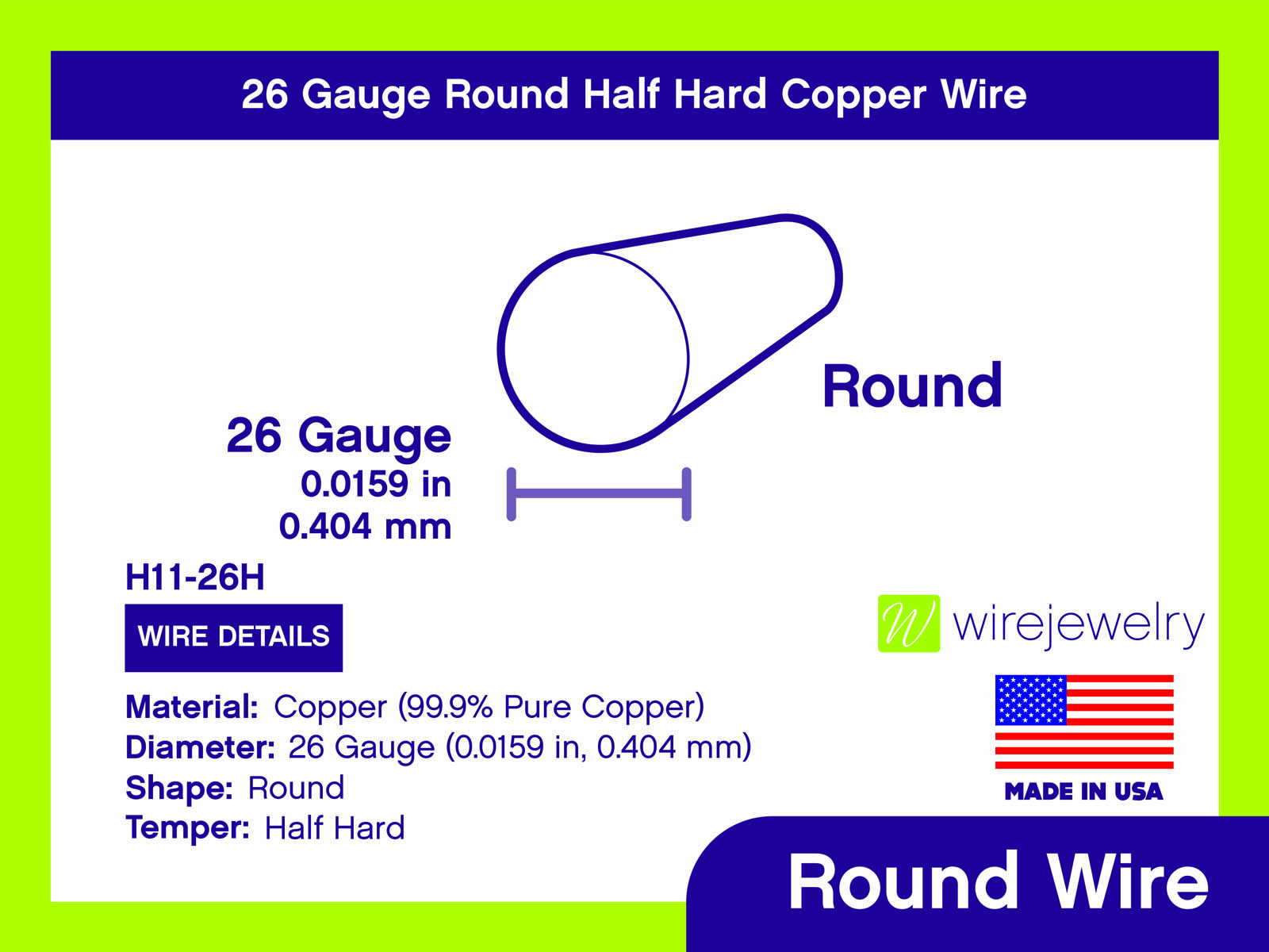 26 Gauge Round Half Hard Copper Wire: Wire Jewelry