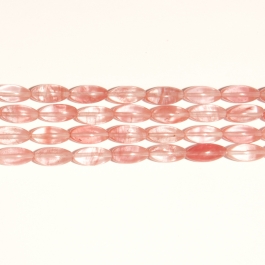 Cherry Quartz 8x16mm Rice Beads - 8 Inch Strand