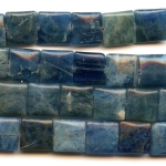 Blue Apatite 12mm Square Beads - 8 Inch Strand