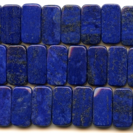 Lapis 10x20mm Double Drilled Rectangle Beads - 8 Inch Strand