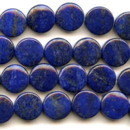 Lapis 12mm Coin Beads - 8 Inch Strand